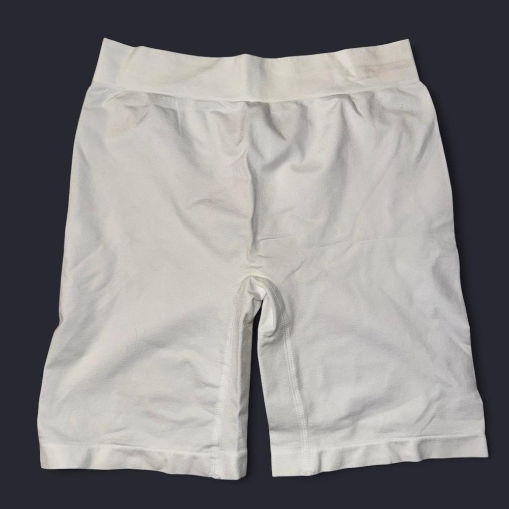 White High-Waisted Biker Shorts XL